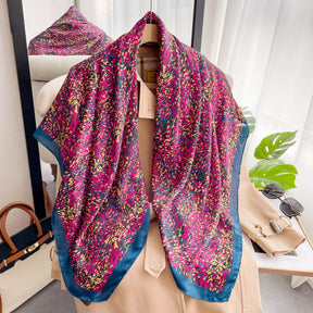 S11001  110*110 cm Printed Silk-Look Large Square Scarf