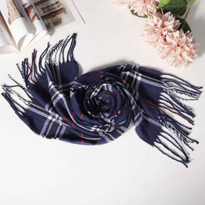 TL-32  Fashion Plaid Faux Cashmere Scarf