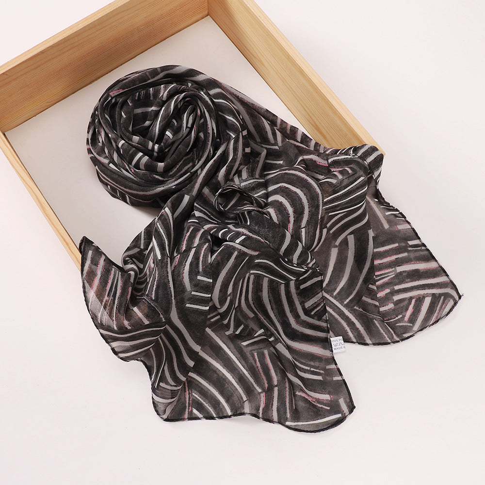 MSL358  Rose flower print hijab (MOQ:2 pieces)