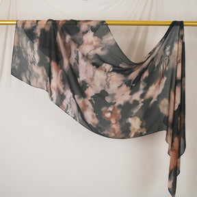 DL001  Modal printed hijab with square corners and rolled hem