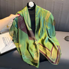 S11001  110*110 cm Printed Silk-Look Large Square Scarf