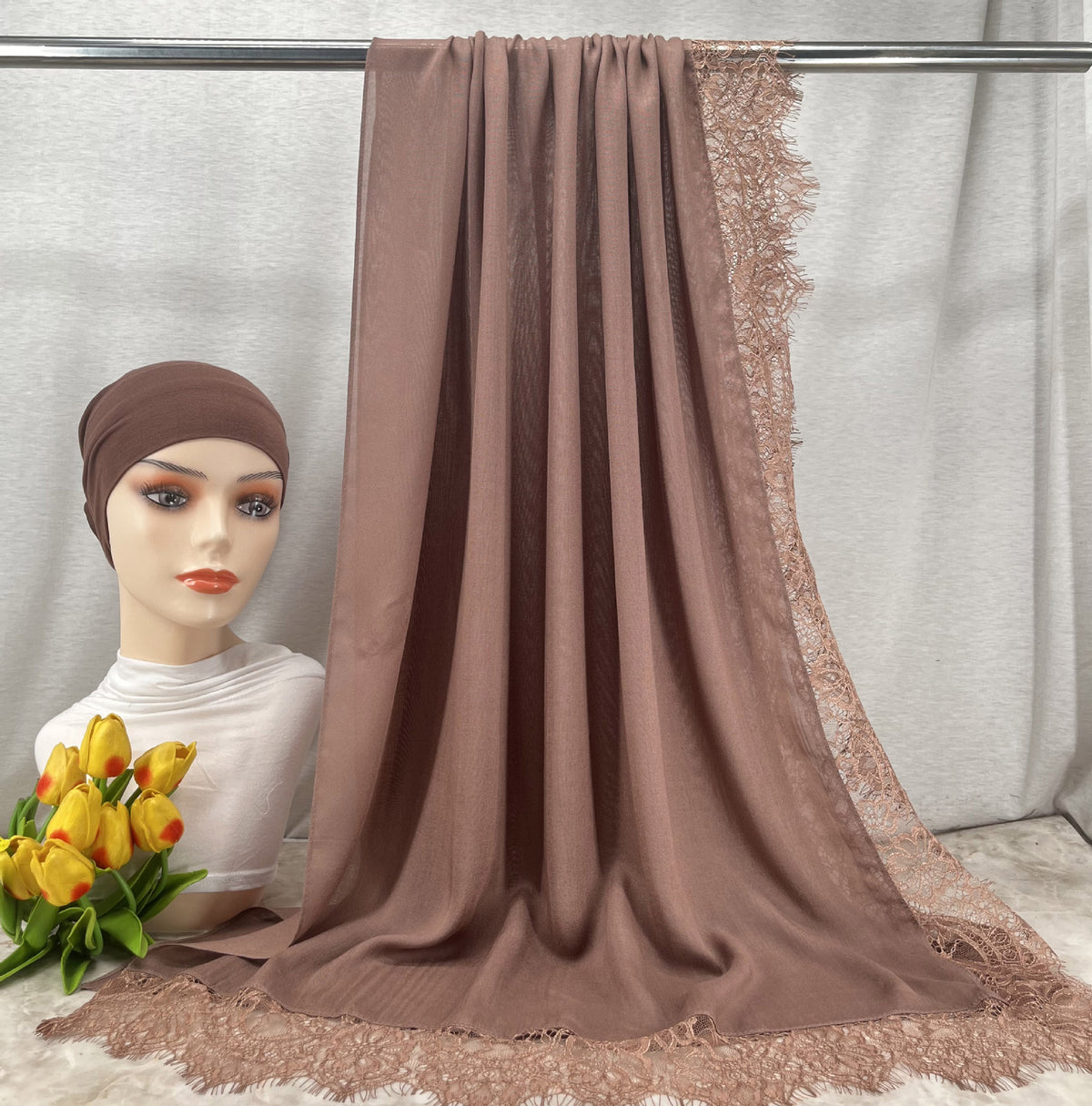 HY002  Elegant Plain Breathable Modal Hijab + Undercap Set