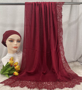 HY002  Elegant Plain Breathable Modal Hijab + Undercap Set