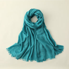 MM02 Women's solid color cotton and linen scarf