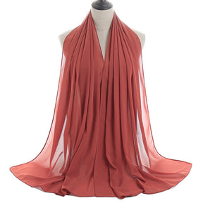 YW016  Plain pearl chiffon hijab