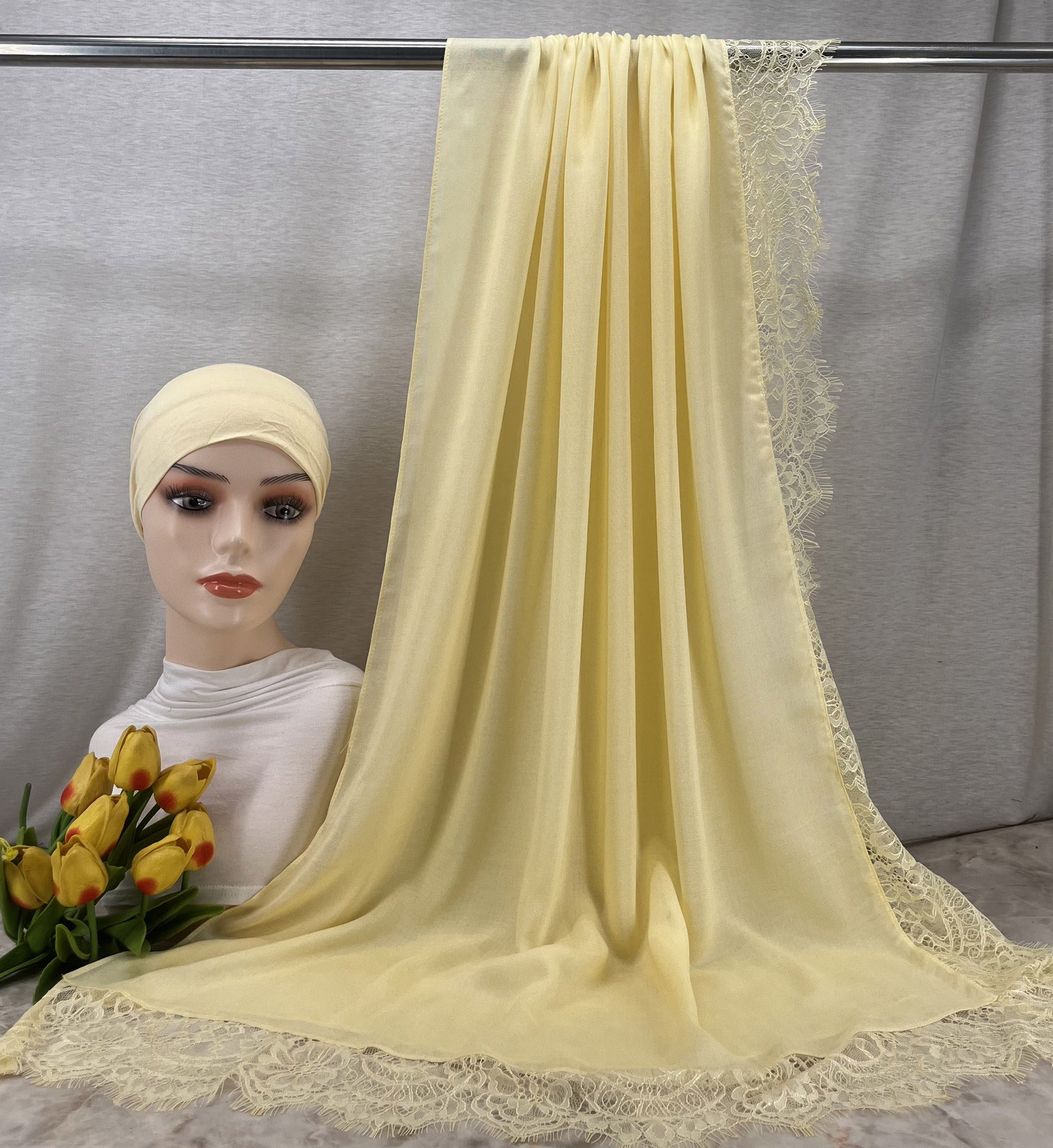 HY002  Elegant Plain Breathable Modal Hijab + Undercap Set