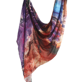 WJ001  Printed Tie-Dye Polyester Long Hijab