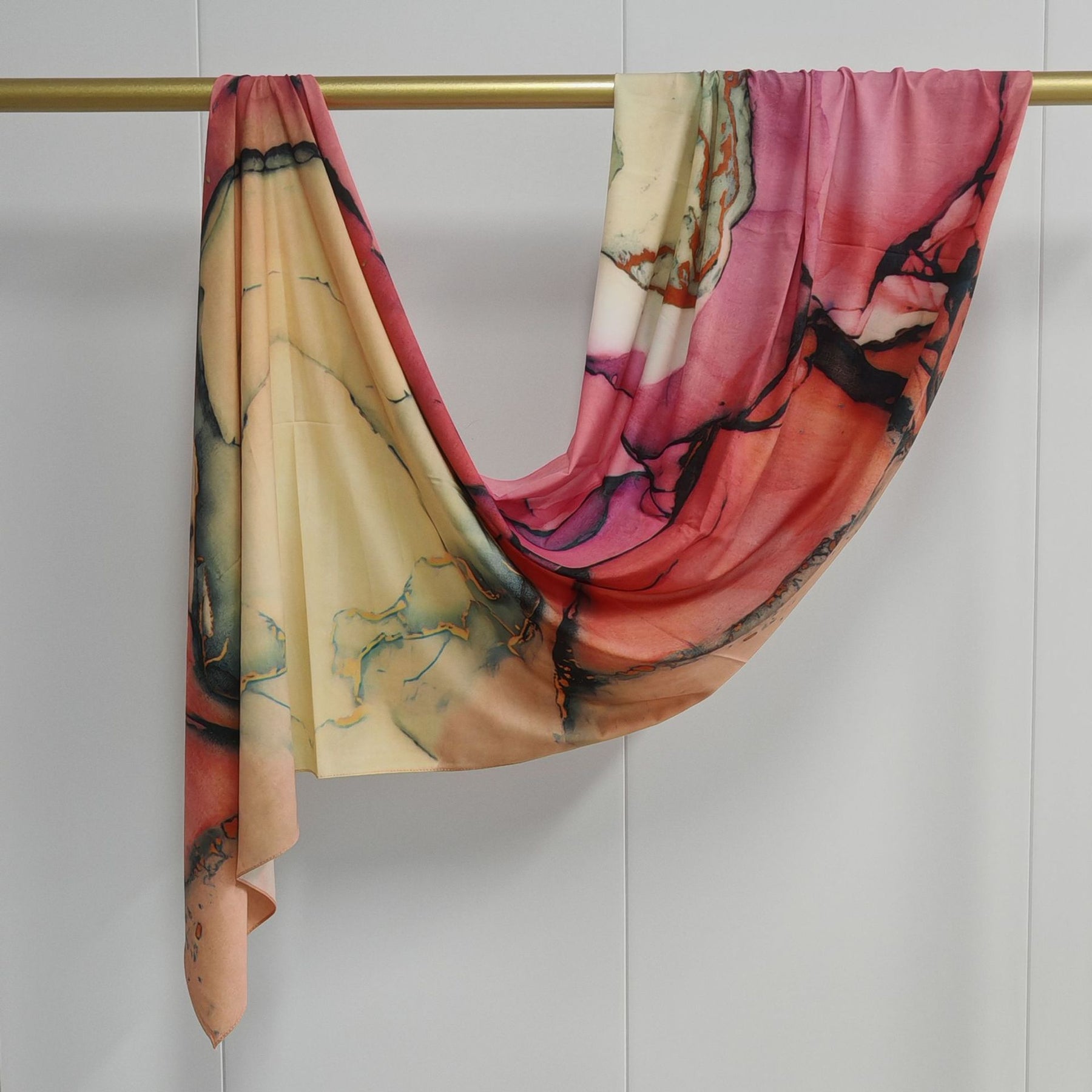 JBWJ001  Soft Modal Watercolor Printed Double-Sided Ethnic Long Hijab