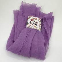 WJ01  Plain Seersucker Crinkle Fringe Edge Large Hijab