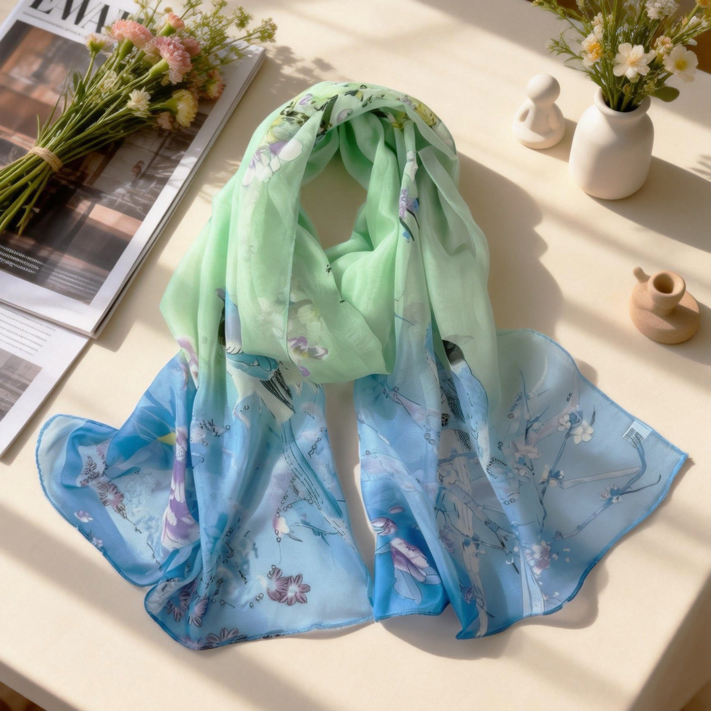 XX2001   Versatile Printed Chiffon Scarf