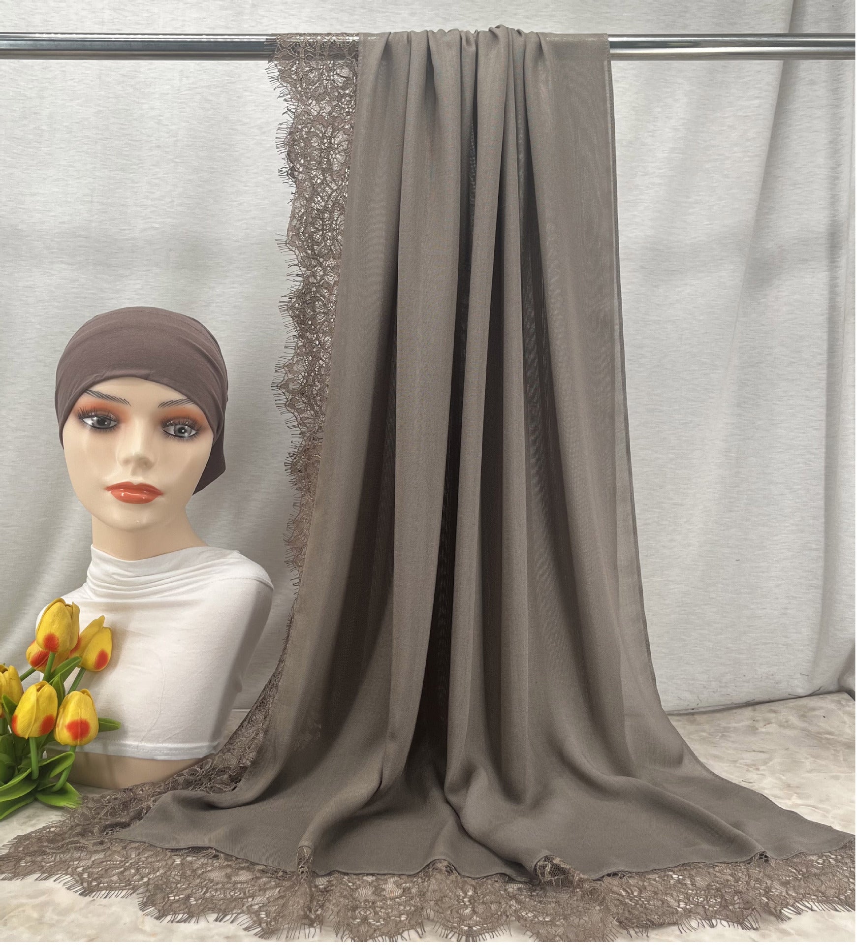 HY002  Elegant Plain Breathable Modal Hijab + Undercap Set