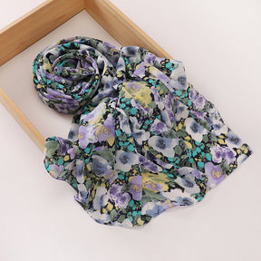 MSL358  Rose flower print hijab (MOQ:2 pieces)