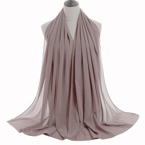 YW016  Plain pearl chiffon hijab