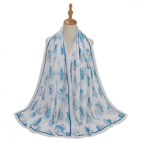 MSL333  New spring and summer pearl chiffon digital printing color scarf New spring and summer pearl chiffon digital printing color scarf