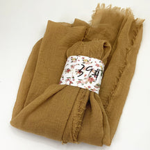 WJ01  Plain Seersucker Crinkle Fringe Edge Large Hijab
