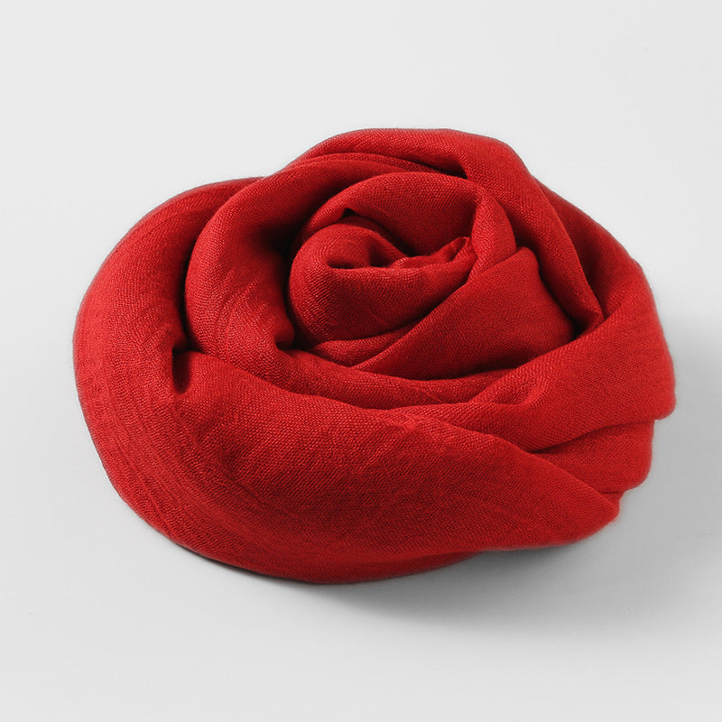 MM02 Women's solid color cotton and linen scarf