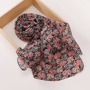MSL358  Rose flower print hijab (MOQ:2 pieces)