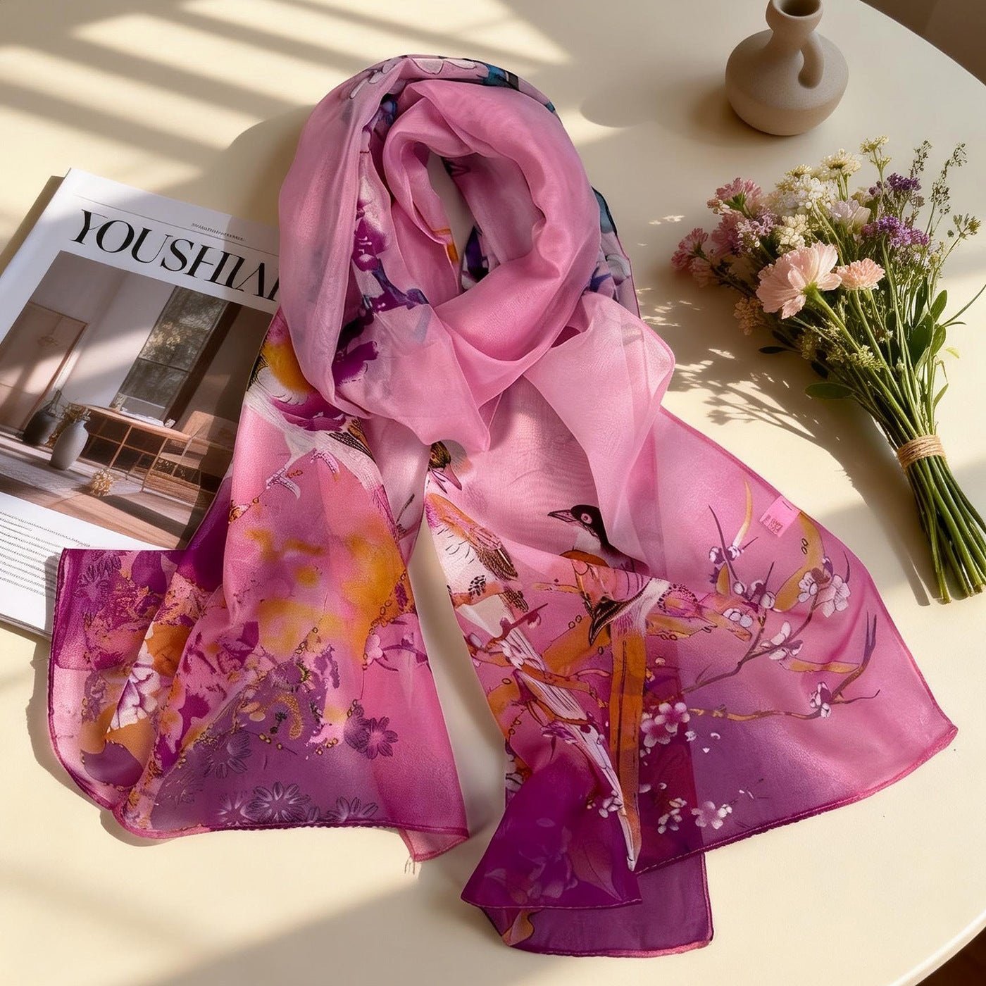 XX2001   Versatile Printed Chiffon Scarf