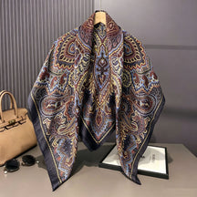 S11001  110*110 cm Printed Silk-Look Large Square Scarf