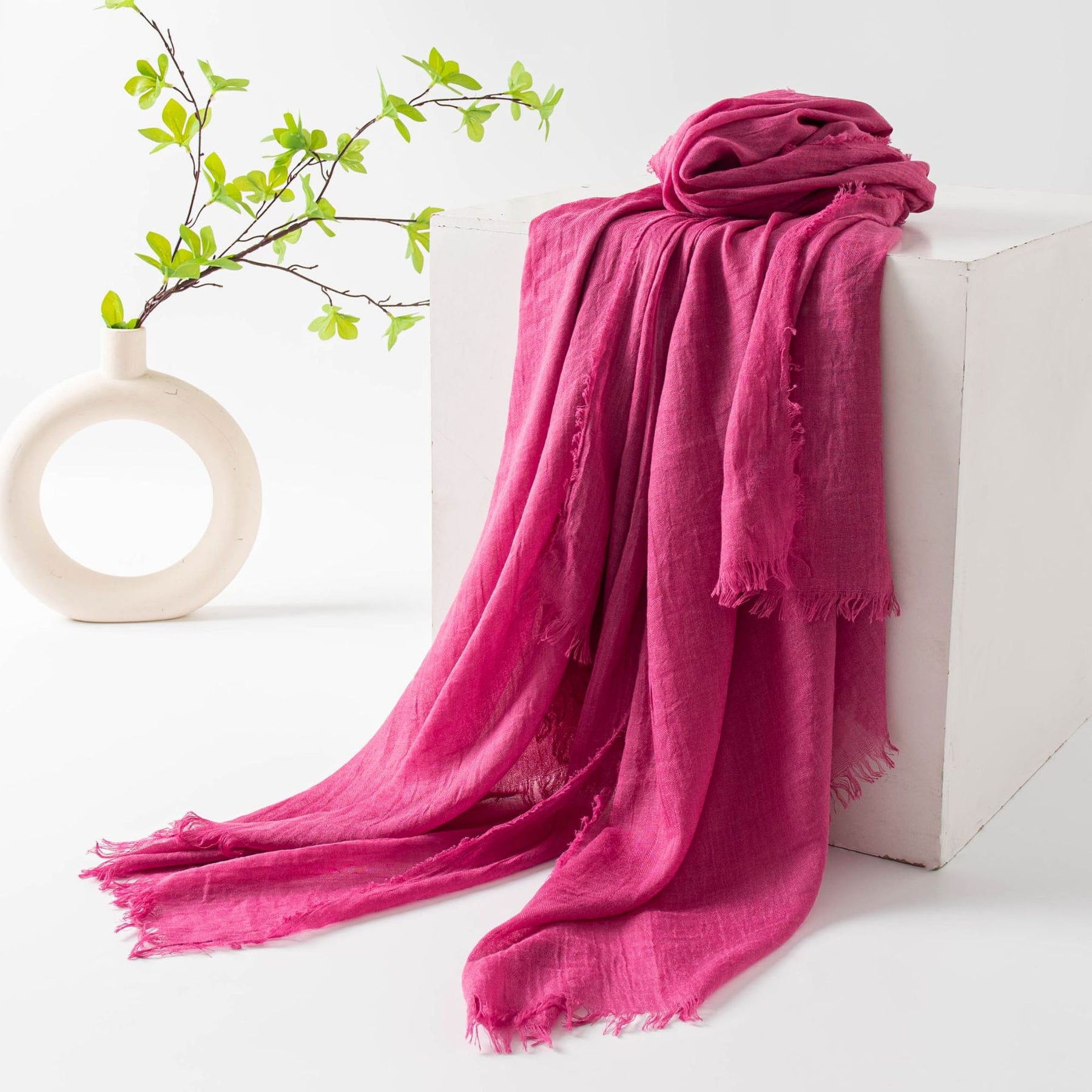 FH24-5559 Cotton and linen scarf for women in spring and autumn hijab/Scarf