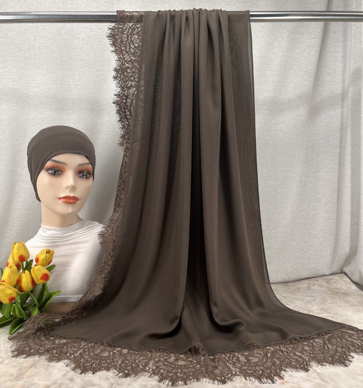 HY002  Elegant Plain Breathable Modal Hijab + Undercap Set