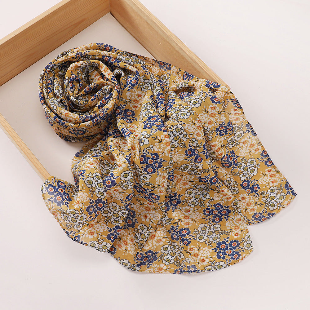 MSL358  Rose flower print hijab (MOQ:2 pieces)