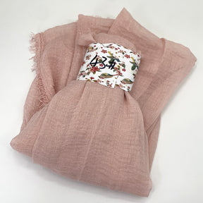 WJ01  Plain Seersucker Crinkle Fringe Edge Large Hijab