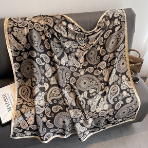 S11001  110*110 cm Printed Silk-Look Large Square Scarf
