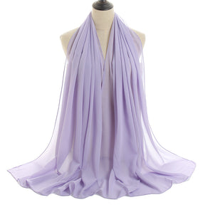 YW016  Plain pearl chiffon hijab