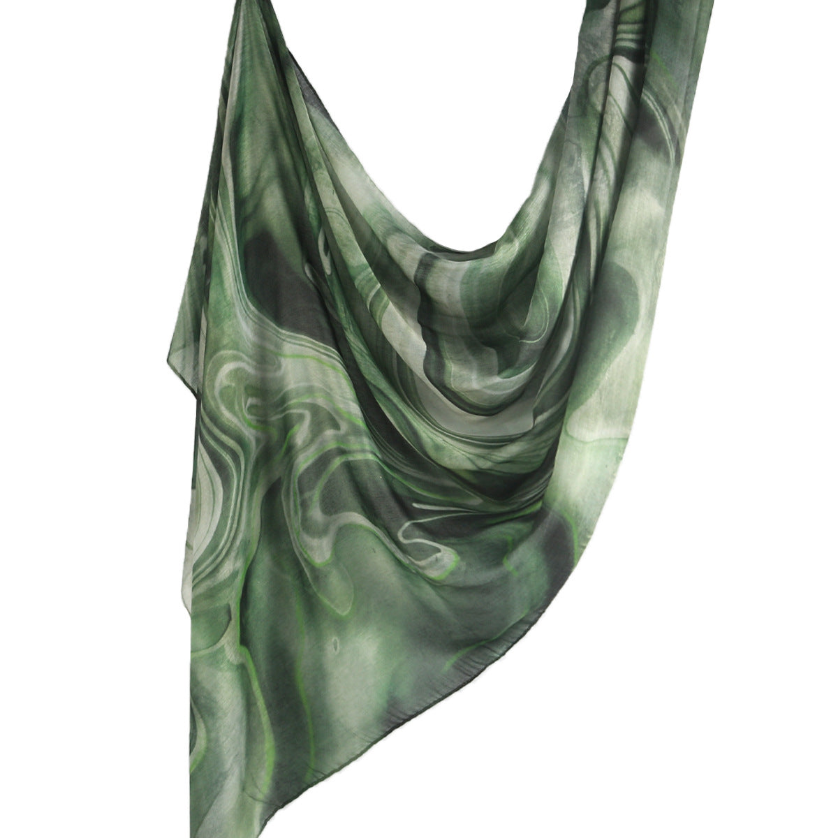 WJ001  Printed Tie-Dye Polyester Long Hijab