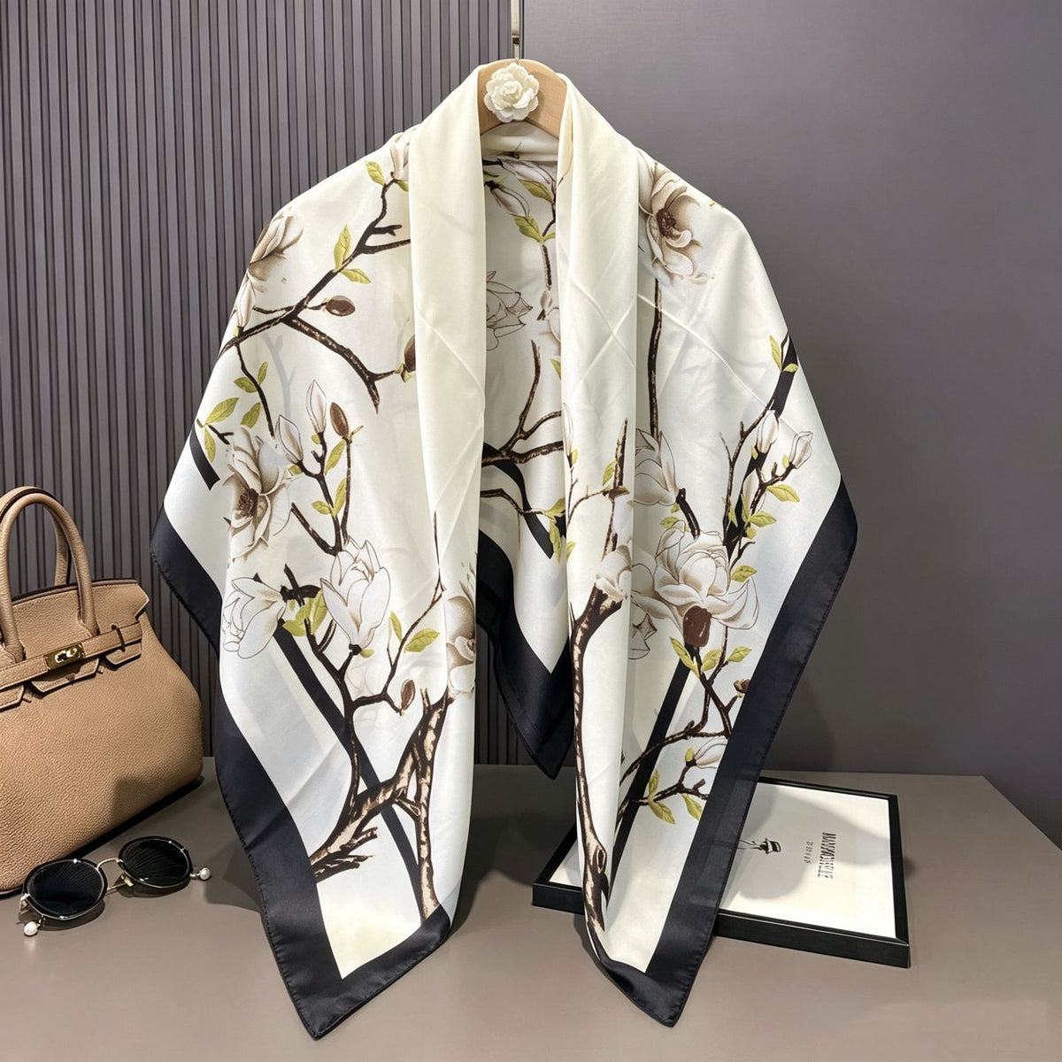 S11001  110*110 cm Printed Silk-Look Large Square Scarf