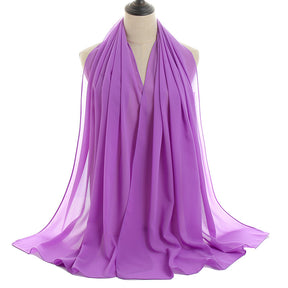YW016  Plain pearl chiffon hijab