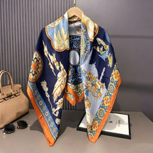 S11001  110*110 cm Printed Silk-Look Large Square Scarf