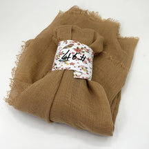 WJ01  Plain Seersucker Crinkle Fringe Edge Large Hijab