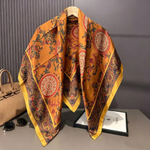 S11001  110*110 cm Printed Silk-Look Large Square Scarf