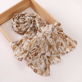 MSL358  Rose flower print hijab (MOQ:2 pieces)