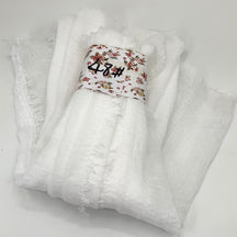 WJ01  Plain Seersucker Crinkle Fringe Edge Large Hijab