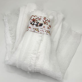WJ01  Plain Seersucker Crinkle Fringe Edge Large Hijab
