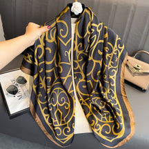 S11001  110*110 cm Printed Silk-Look Large Square Scarf