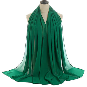 YW016  Plain pearl chiffon hijab