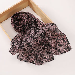 MSL358  Rose flower print hijab (MOQ:2 pieces)