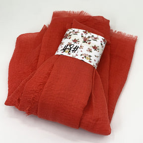 WJ01  Plain Seersucker Crinkle Fringe Edge Large Hijab