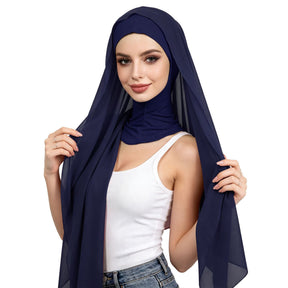 CB-01  Chiffon Scarf Hat Set with Pearl