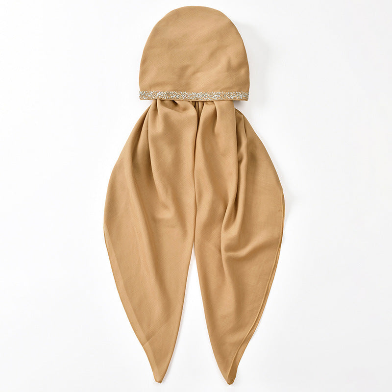RS009  Rhinestone Bucket Hat Scarf