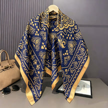 S11001  110*110 cm Printed Silk-Look Large Square Scarf