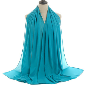 YW016  Plain pearl chiffon hijab