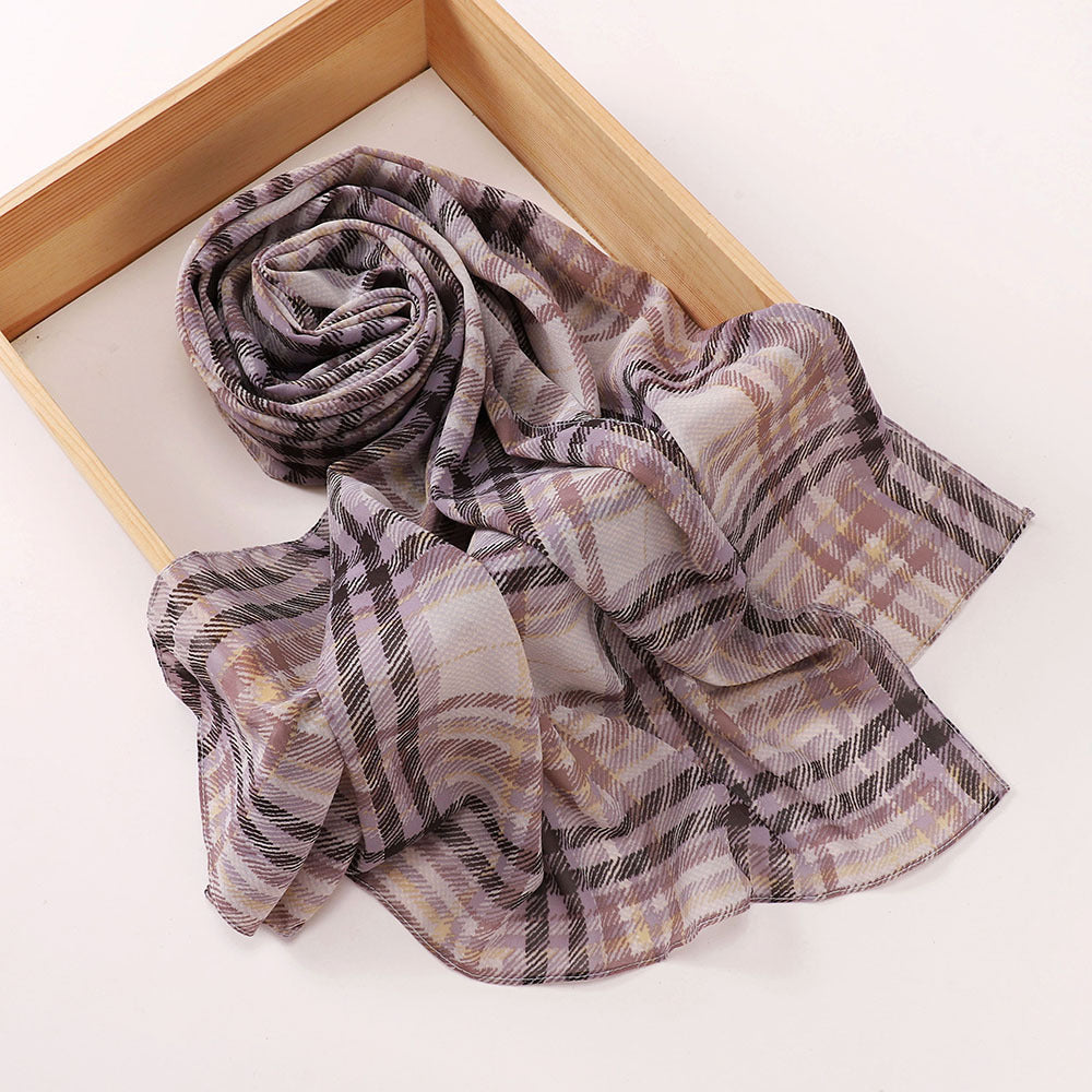 MSL358  Rose flower print hijab (MOQ:2 pieces)