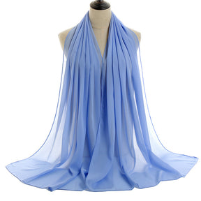 YW016  Plain pearl chiffon hijab