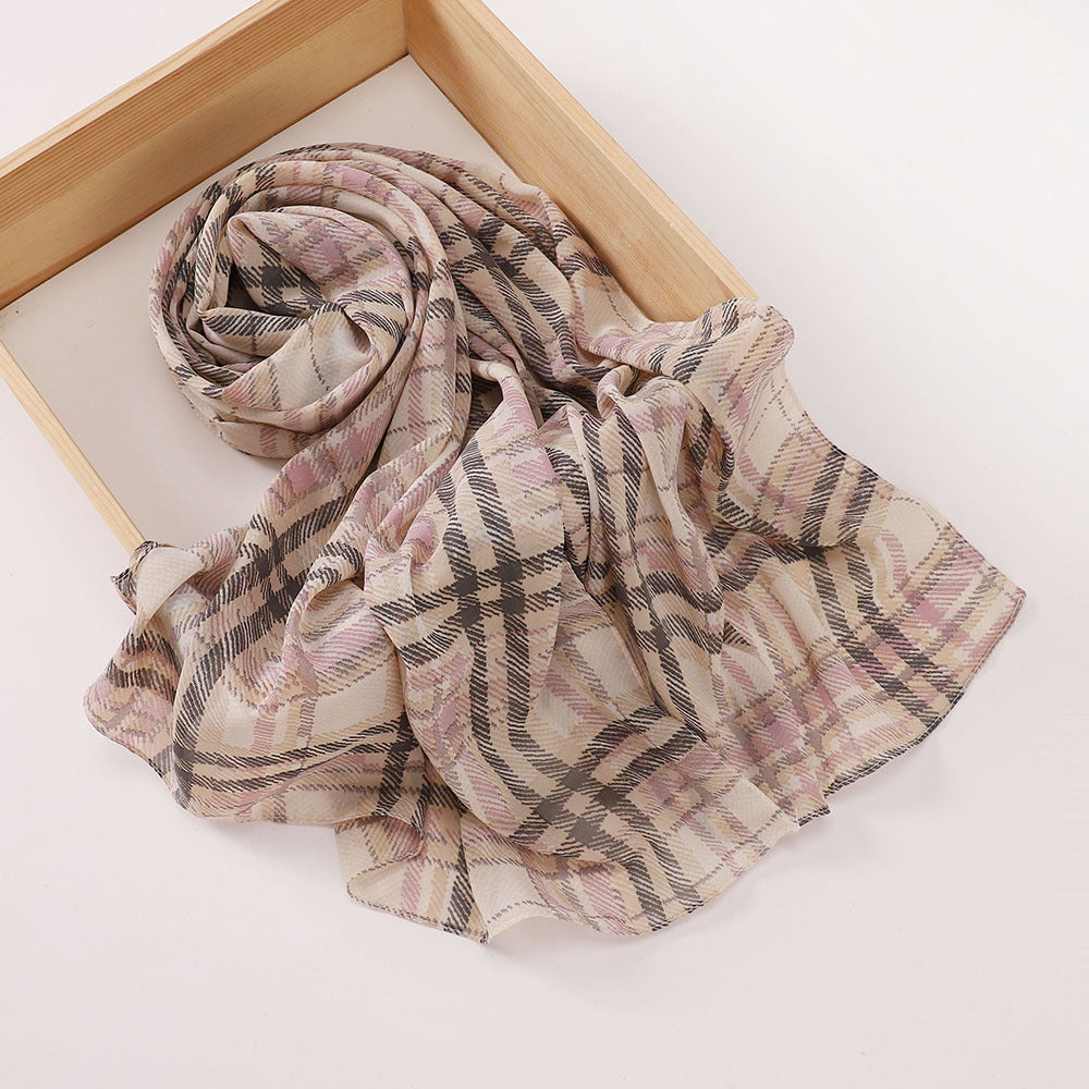 MSL358  Rose flower print hijab (MOQ:2 pieces)