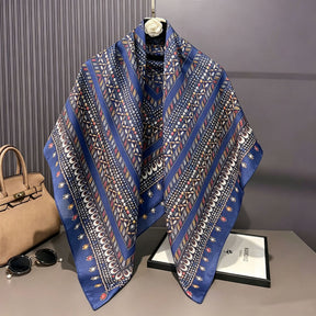 S11001  110*110 cm Printed Silk-Look Large Square Scarf